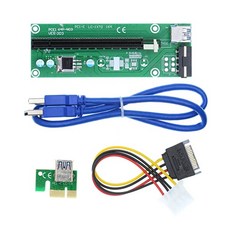 HUABAN 1 Pack PCE164P-NO3 PCI-E 1X to 16X VER003 Riser Card Extender + 15Pin SATA to 4Pin IDE Power, 단일상품
