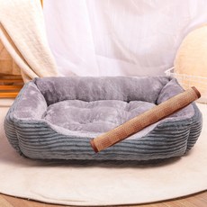 여름 개집 고양이 쓰레기 큰 개 침대 애완 동물 침대 고양이 침대 개 집 개 매트 개 개집 애완 동물 둥지, 08 그레이 코듀로이 개집 플러스 매트_03 L 번호 : 70CM은 25kg 이내의 애완 동물을 권장합니다