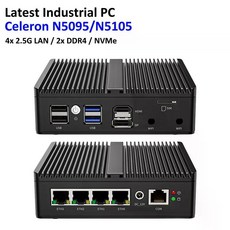 인텔 N100 셀러론 소프트 라우터 팬리스 미니 PC 4x i226 i225 2.5G LAN HDMI pfSense ESXI AES-NI N5105