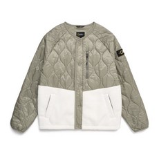 내셔널지오그래픽 N224UFJ902 플리스우븐 믹스 세미 오버핏 자켓 아이보리