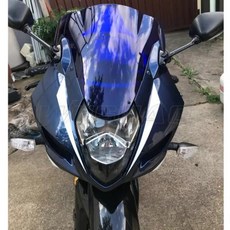 오토바이 더블 버블 앞유리 스크린 2003 스즈키 GSX-R1000 GSXR 1000 K3 K4 용 블랙 스모크, 03 Blue - 더블케이cr4