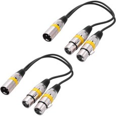 XLR 케이블 스피커 앰프 음향 잭 캐논잭 마이크 라인 커넥터 믹서 레코더용 Ofgepi 2X 30cm 3핀 Xlr 남성에서 Lr 여성 오디오 확장 Y 스플리터 DJ