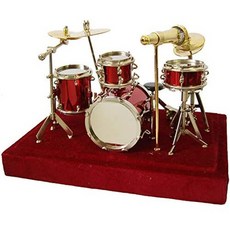 Broadway Gift Red Drum Set Music Instrument Miniature Replica on Stand Size 5 x 5 x 4 in., One Color_Multicolor, One Color, 상세 설명 참조0