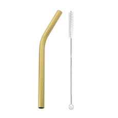 빨대 보바 스틸 가능한 304 인치 버블티 스테인레스 밀크셰이크용 스무디 12x215mm 금속 8 5 재사용, gold bent, 1개