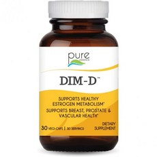 PURE ESSENCE LABS 퓨어 에센스 딤 D 비타민 D3 칼슘 녹차 라이코펜 에스트로겐 균형 30캡슐, 30 Count (Pack of 1), 30정, 1개