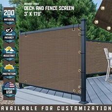 NMT SunShades Depot 35 x 178 '브라운 커피 발코니 프라이버시 [3' x 178' Customize Size] - P093907YF53B264, 3' x 178' Customize Size