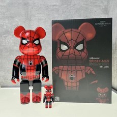 Bearbrick 베어브릭 100 +400 스파이더맨 버전/ 장식용 모델 피규어, 스칼렛 스파이더맨 100+400