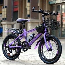 주니어자전거 초등학생 중학생 자전거 MTB 산악자전거 18 20 22 24인치, 1단 + 노블 퍼플 + 표준 모델