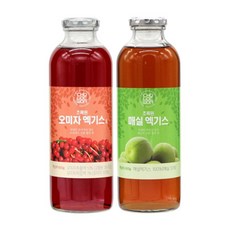 [조한스토어] 초록원 매실 엑기스 660g + 오미자 엑기스 660g 액상차 유리병 매실차/오미자차, 1세트, 1개