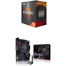 AMD Ryzen 9 5900X 12코어 24스레드 잠금 해제 데스크탑 프로세서 및 Asus ROG Strix B550-F Gaming WiFi II AM4(3세대 Ryzen), 기본 - 5900x