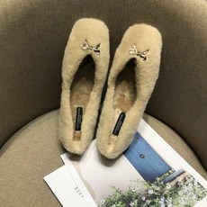 토끼털 방모 스윗 사각코 나비넥타이 기모 융 신발 보트화 패딩부츠 여성 겨울