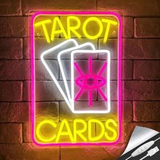 타로 카드 네온 사인 LED 심령 오픈 샵 창 장식 핑크 방 벽 비즈니스 조명, 한개옵션1, 01 Tarot Cards