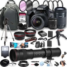 Canon DSLR 디지털 필터 렌즈 EF S 18 55mm F 3.5 5.6 줌 55 250mm f 4 5.6은 STM 420 800mm 슈퍼 망원 64GB 메모리 카드 프로