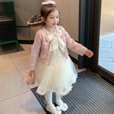 쁘띠앙쥬 진주리본드레스정장세트 자켓+드레스원피스