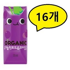 오가닉 유기농 적포도&보라당근, 125ml, 16개