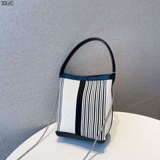 Z3JC 가방 여성 당색 빈티지 스트라이프 버킷백 암백 토트 숄더 겨드랑이 가방