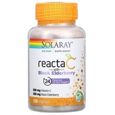솔라레이 리액타 C 위드 블랙 엘더베리 120 베지캡 Solaray Reacta C with Black Elderberry 120 VegCaps, 1개, 120개입