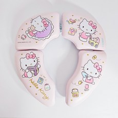 헬로키티 휴대용 접이식 유아변기커버, 혼합색상
