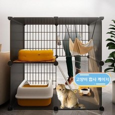 위드페또 고양이 합사 다층 고양이케이지 튼튼한 펜스 고양이하우스, A세트[설치도구+케이지], 75x49x109, 1개