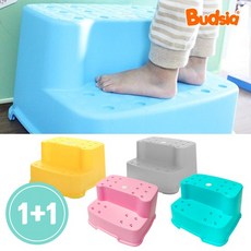 1+1 와이드 2단 디딤대 /유아디딤대/발판, 상큼파랑+예쁜노랑, 상큼파랑+예쁜노랑, 1개