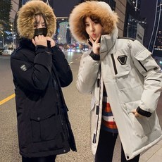 preppers여성 남성 후드 패딩 점퍼 잠바 롱패딩 여자 남자 오리털패딩 덕다운 남녀공용 커플  상품 이미지