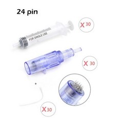 오토 MTS 기계 니들 롤러 10/30pcs 펜 Microneedles 나노 물 인젝터 주사기 12/24/36 핀 카트리지 스탬프 112615, 30개-24 pin
