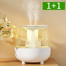 1개+1개 듀얼분사 초음파 가습기 4L 대용량 간편세척 무드등, 1+1 J4L_가습기