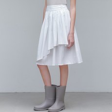 아워코모스 comos 1148 wrap gather midi skirt (white) - 아워코모스