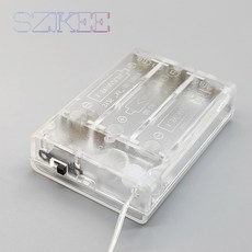 상단 스위치가 있는 AA 배터리 홀더 투명 배터리 홀더 케이블 포함 2AA3AA 배터리 케이스 직렬, 1개