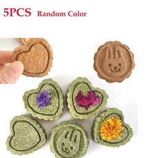 햄스터 토끼 천연 잔디 케이크 씹기 작은 애완 동물 그라인딩 기, 4.5PCS RANDOM COLOR, 1개