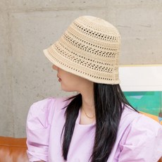 블루미크 여름모자 와이어 니트모자 버킷햇 여성 벙거지