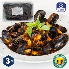 국내산 씨알 굵은 냉동 자숙 피홍합 홍합 (손질세척), 3개, 1kg