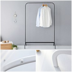 튼튼한 행거 스탠드 옷걸이 낮은 이케아 철제 원룸 정리 사무실 이동식 조립식 바지 수납, 블랙
