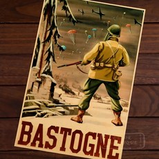 옥승철포스터 연합 선전 전쟁 BASTOGNE WW2 클래식 캔버스 페인팅 레트로 빈티지 크래프트 포스터 DIY 벽 홈 바 장식 선물, [11] Canvas 60x80cm