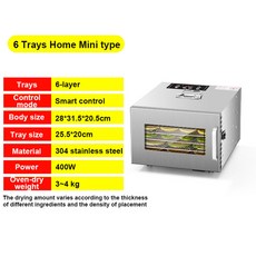 220V 110V 공기 DMWD 애완 동물 6 과일 미니 스틸 트레이 기계 탈수기 야채 건조기 스테인레스 고기 건조 간식 탈수, [02] Smart type Model 1, [02] EU, 02 Smart type Model 1_02 EU