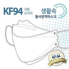 생활속 KF94 황사 방역 마스크 1매포장 대형 100매