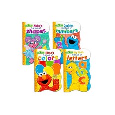 Sesame Street First Books Series; BIG Birds Letters Abbys Shapes Elmos Colours Cookies Numbers Board Book Hardcovers 4 Books