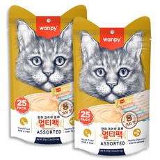 완피 크리미 퓨레 50P 짜먹는고양이간식 츄르, 2개, 350g, 멀티팩25p