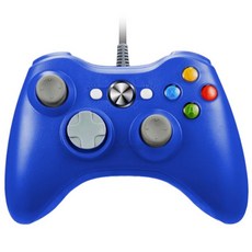 K&SGAMER Xbox 360 컨트롤러 게임패드 USB 컨트롤러 Steam PC 대응 (쇼크 블루), 1개, 상세페이지 참조