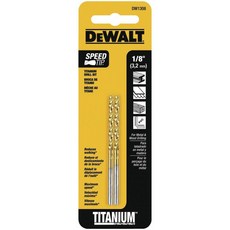 DWEALT DW1308-1/8인치 티타늄 스플릿 포인트 트위스트 드릴 비트 골드 - Jobber 드릴 비트 -, 단일옵션