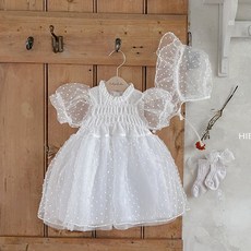 하이바이베베 앨리나 눈꽃 드레스&앨리나 눈꽃 보넷 아기 유아 드레스 여름아기옷 특별한날