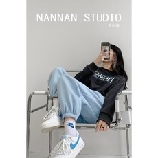 와이드 밴딩 스트링 트레이닝 팬츠 가을겨울 기모와 도톰한 조거 팬츠 하이웨스트-65422