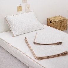 마롤로뜨 아기 침대패드 듀라론 쿨링 여름 이불매트 신생아패드 유아, 듀라론 에어 매트 - 눈꽃 베이지, 1개