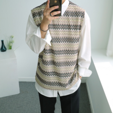 남자시스루니트조끼