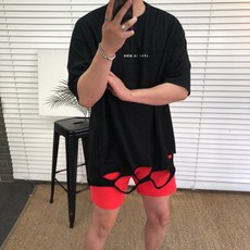 논노 워싱 구제 데미지 반팔 2 color 티셔츠