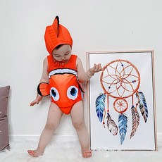 베베다락방 유아용 니모 우주복 수영복