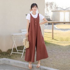 스윗베리린넨퍼프점프수트