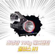 자체브랜드 고출력 185g 캠핑산행 낚시 해루질 1000루멘 울브스H1 헤드랜턴, 1개, 풀세트 18650밧데리2개+5핀2구충전기