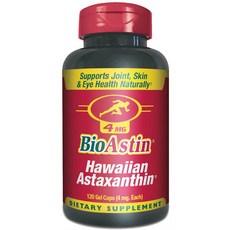 NUTREX HAWAII - BioAstin Hawaiian Astaxanthin 바이오아스틴 하와이안 아스타잔틴 4mg 120캡슐, 없음, 없음, 120정, 1세트