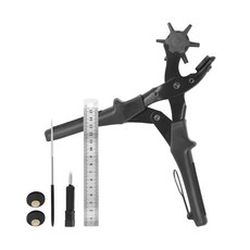 하이픽원 원형6홀 고급형 가죽펀칭기, 1개, 블랙